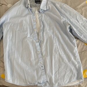 Denim & Flower Blue Casual Button Down Shirt